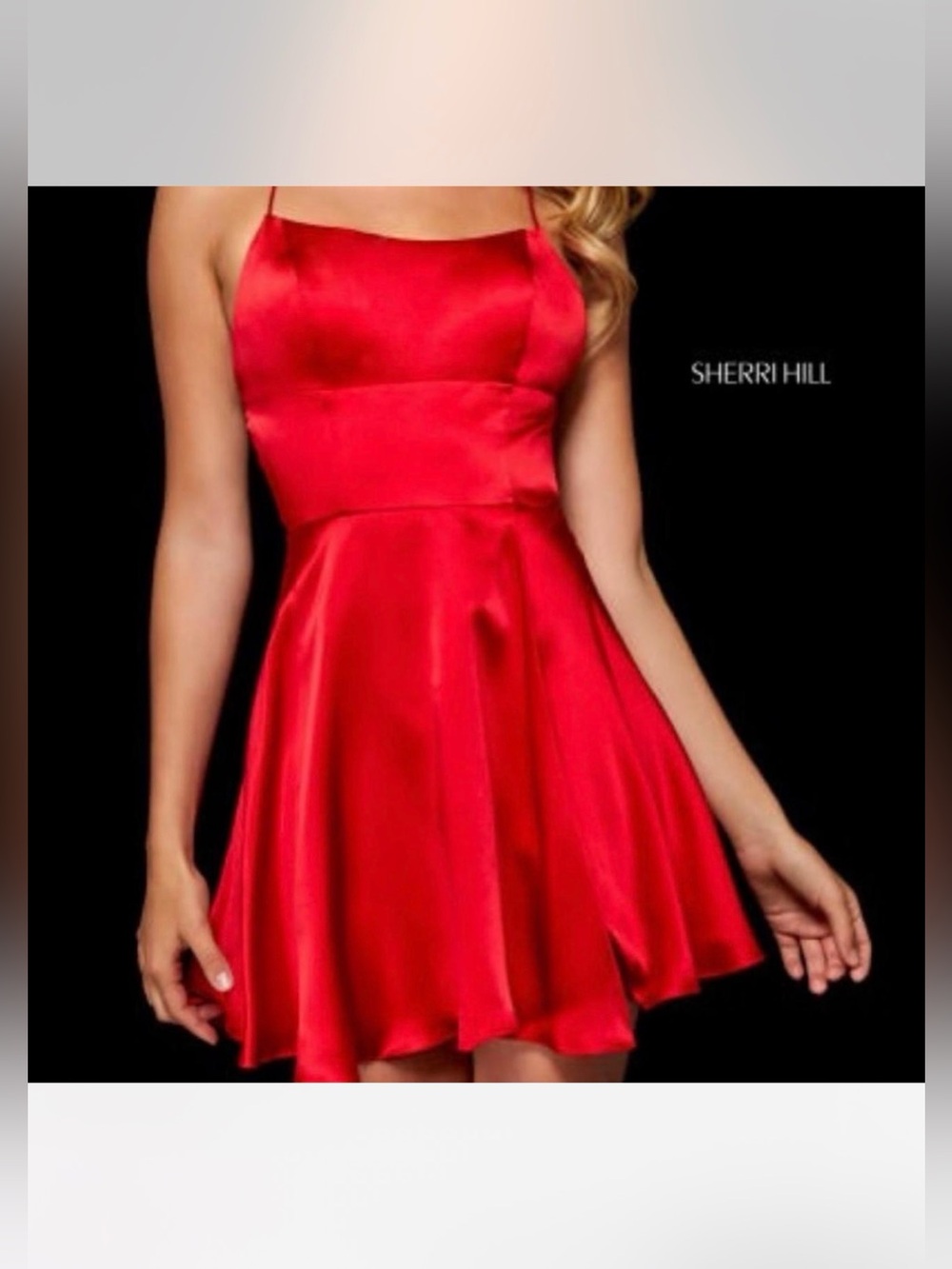 Red Sherri Hill Satin Dress